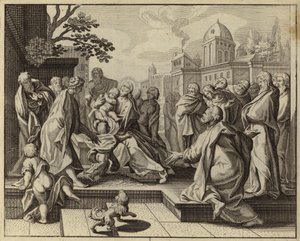 Jesus Kristus velsigner de små barna (gravering) av European School