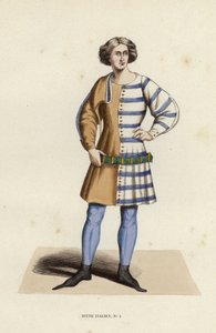 Ung italiensk (farget gravering) av European School