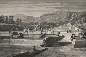 Vannstykket og fossen, ved Caserta (gravering) av European School