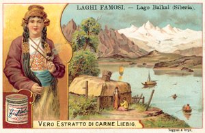 Baikalsjøen, Sibir (chromolitho) av European School