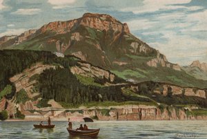 Vierwaldstättersee: Frohnalp (farge litho) av European School