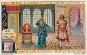 Le Cid av Massenet, Liebig-kort, tidlig på 1900-tallet (kromo) av European School