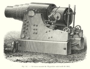 Monsterkanonen til den universelle utstillingen i 1867 (gravering) av European School