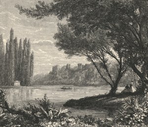 Poplar Island ved Ermenonville (gravering) av European School