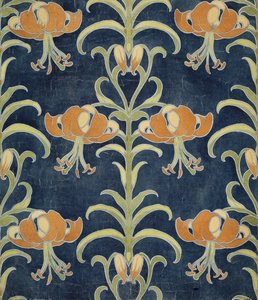 Liljedesign for tapet eller tekstil, 1896 av European School