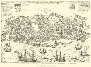 Lisboa, tiden for St Ignatius (gravering) av European School