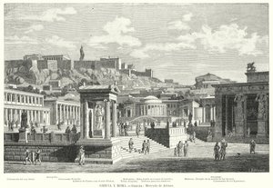 Markedet i Athen, antikkens Hellas (litho) av European School