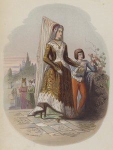 Maria av Burgund, første kone til den fremtidige hellige romerske keiseren Maximilian I (farget gravering) av European School