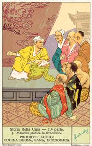 Mencius forkynner revolusjon (chromolitho) av European School