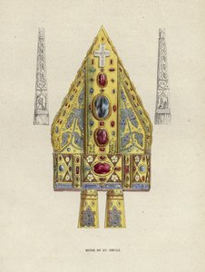 15th Century Mitre (farget gravering) av European School