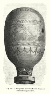 Montgolfiere av Abbe Miollan og Janinet, bygget i juli 1785 (gravering) av European School