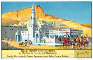Horeda-moskeen i Hadhramaut (chromolitho) av European School