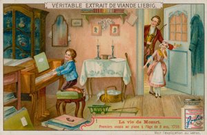 Mozart spiller piano i en alder av tre av European School