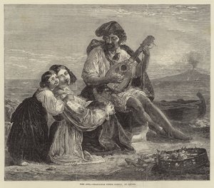 Napolitansk Fisher Family (gravering) av European School