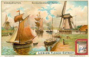 Noordhollandsch Kanaal, Nederland (kromolitografi) av European School