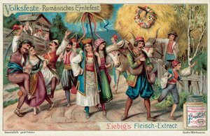 Pinsefeiring i Romania (chromolitho) av European School