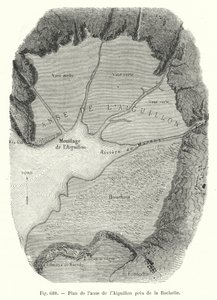 Plan over Aiguillon-bukten nær La Rochelle (gravering) av European School