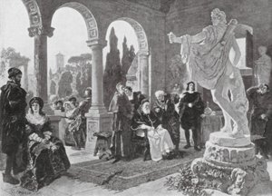 Pave Julius II og Apollo Belvedere (lito) av European School
