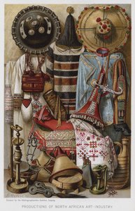 Produksjoner av nordafrikansk kunstindustri (chromolitho) av European School