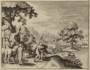 Forsoning av Jakob og Esau (gravering) av European School