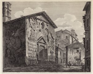 Rester av Villa of Domitian, Roma, Italia (gravering) av European School