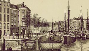 Rotterdam: Geldersche Kade (litho) av European School