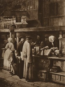 Scene i en bokhandel (litho) av European School