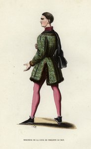 Lord Of The Court of Philippe Le Bon (farget gravering) av European School