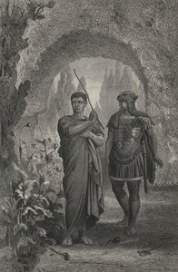 Tarquin den suverene og utsendingen til Sextus (gravering) av European School