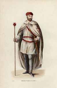 Templar In War Dress (farget gravering) av European School
