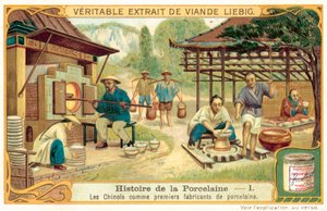 Kineserne, de første produsentene av porselen (chromolitho) av European School