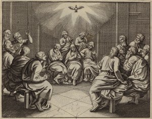 Den Hellige Ånd kommer til de tolv apostler på pinsedagen (gravering) av European School