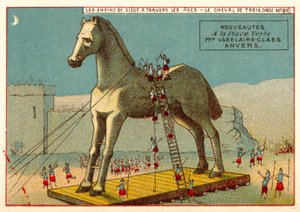 Den trojanske hesten (chromolitho) av European School