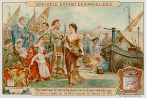 Venetianerne ble drevet inn i lagunen av hunerne i 452 av European School
