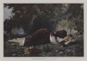 Den unge jenta (farge litho) av European School