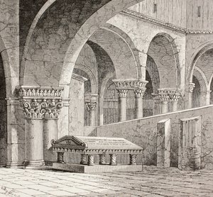Graven til Godfrey de Bouillon i Den hellige gravs kirke, Jerusalem, ca. 1880