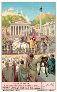 Triumf av Julius Caesar (chromolitho) av European School