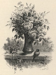 Vase med blomster (gravering) av European School
