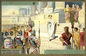 Victor besøker Capitol for å ofre til Jupiter, det gamle Roma av European School
