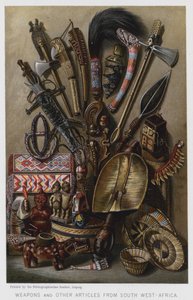 Våpen og andre artikler fra Sørvest-Afrika (chromolitho) av European School