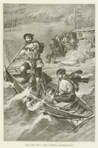 William Tell og Conrad Baumgarten (gravering) av European School