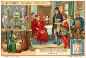 Vinsmaking i Venezia (chromolitho) av European School