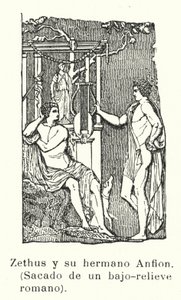 Zethus og Amphion, tvillingsønner til Zeus, romersk basrelieff (bilde) av European School