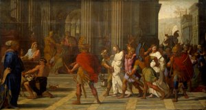 Saint Gervais og Saint Protais brakt for Astasius, nekter å ofre til Jupiter av Eustache Le Sueur