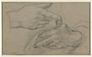 Studie av to hender av Eustache Lesueur