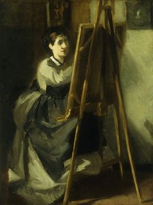 Den unge eleven; Den unge elev, ca. 1870 av Eva Gonzalès