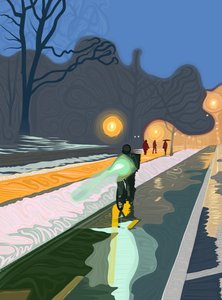 Sykkelfelt, Prospect Park Brooklyn (digital kunst) av Evan Sklar