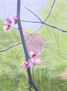 Gren og blomst (digital kunst) av Evan Sklar