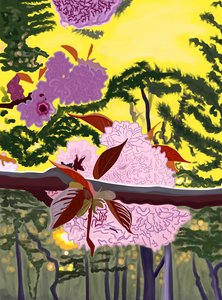 Kirsebærblomster på gren Brooklyn (digital kunst) av Evan Sklar