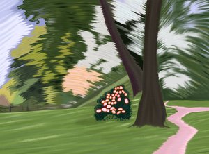 Vindfull morgen, Prospect Park, 2025 (digital kunst) av Evan Sklar